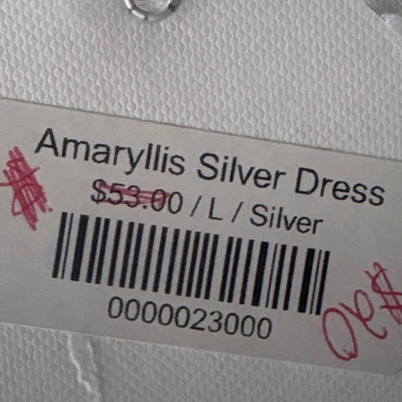 Storia Amaryllis Silver Petal Party Dress White Tulle Metallic Mini Large NEW - Picture 10 of 10